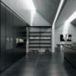 Cucina moderna in loft industriale